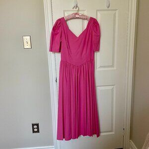 Laura Ashley Vintage Dress - US Size 10 - deep pink - purchased in 1988